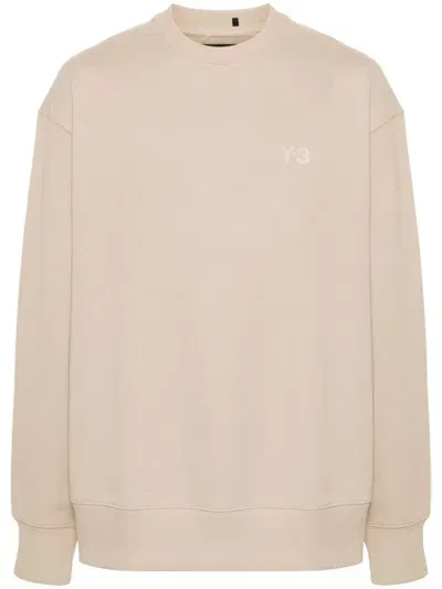 Y-3 Logo-printed Cotton-belnd Sweatshirt In Brown