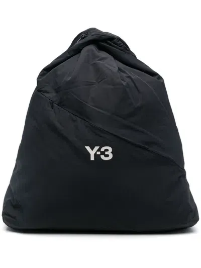 Y-3 Adidas Logo Nylon Backpack In Black