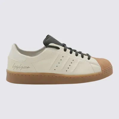 Y-3 Beige Leather Sneakers In Creamwht/owhite/ngtcar