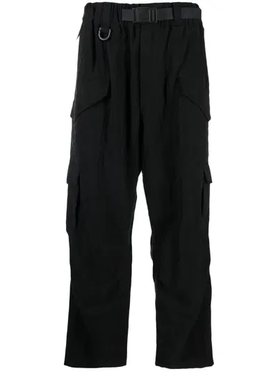 Y-3 Belted Cargo Trousers In 黑色