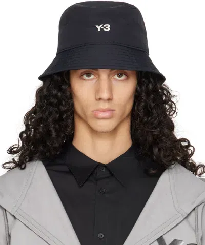 Y-3 Black Allover Print Bucket Hat