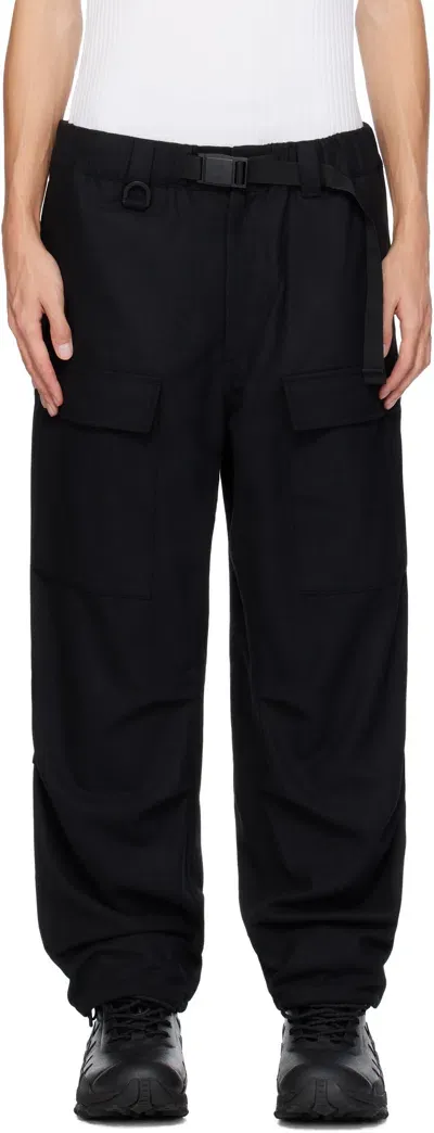 Y-3 Black Flannel Cargo Pants