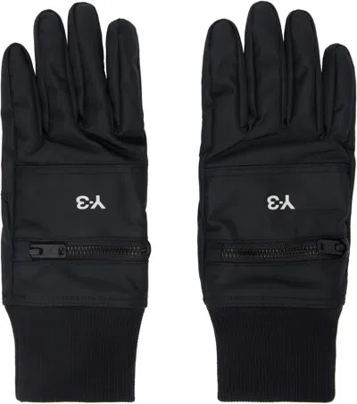 Y-3 Black Nylon Gloves