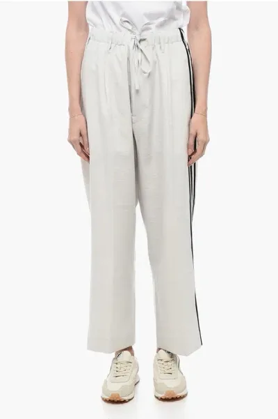 Y-3 By Yohji Yamamoto Loose-fit Pants With Striped Detail In Gray