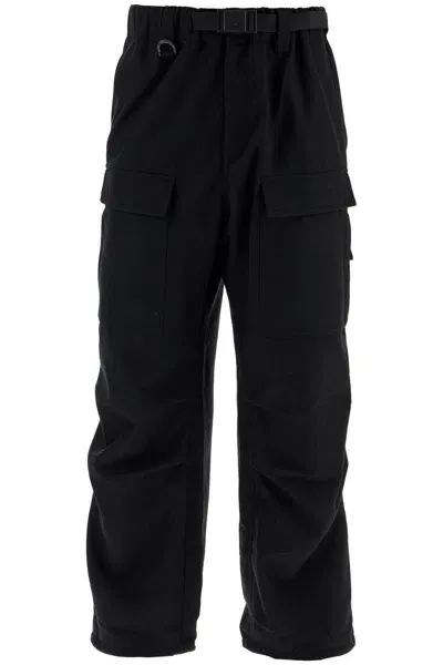 Y-3 Flannel Cargo Pants For Men In Black