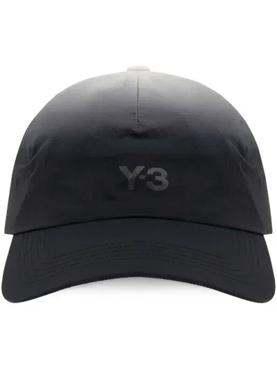 Y-3 Flocked-logo Baseball Cap In Black