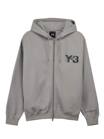 Y-3 Logo Hoodie In Grey