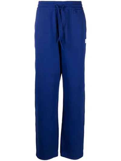 Y-3 Logo-patch Track Pants In Blue