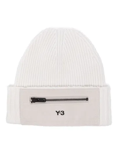 Y-3 Logo-print Wool Beanie In White