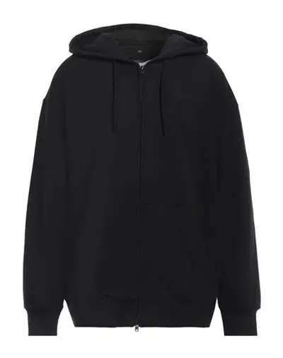 Y-3 Man Sweatshirt Black Size L Organic Cotton, Elastane