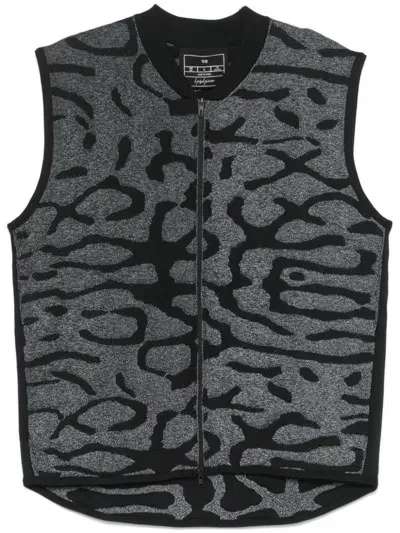 Y-3 Patterned-jacquard Gilet In Schwarz