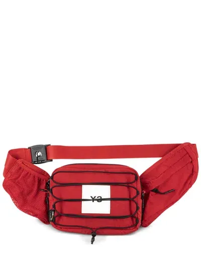 Y-3 Logo-appliqué Sling Bag In Red