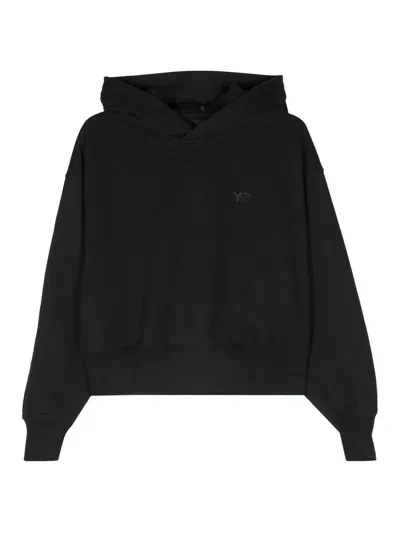 Y-3 Logo-print Cotton Hoodie In Black