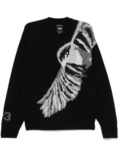 Y-3 X Adidas Graphic Knit Sweater In Black