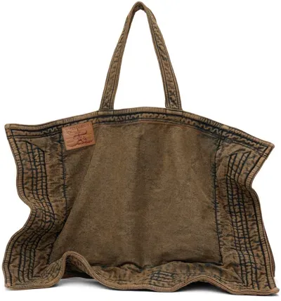 Y/project Beige Maxi Wire Cabas Denim Tote In Dusty Beige