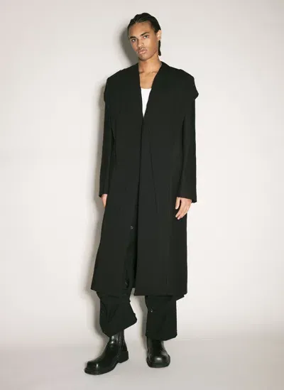 Y/project Draped Hood Coat In Black