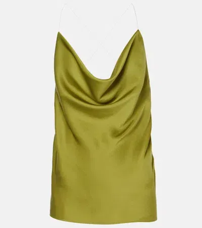 Y/project Evergreen Invisible Strap Satin Camisole In Evergreen Green