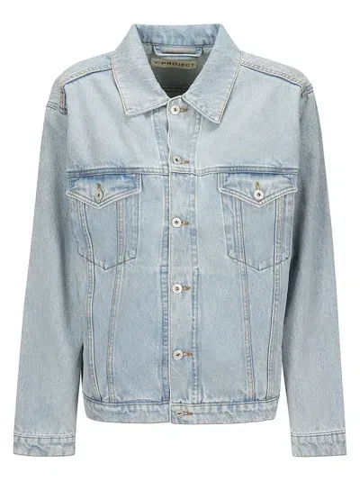 Y/project Evergreen Wire Denim Jacket In Blue