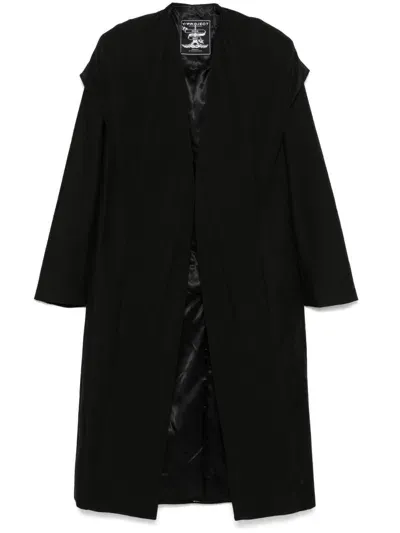 Y/project Hooded Coat In Black