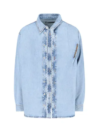 Y/project Light Blue Hook And Eye Shirt