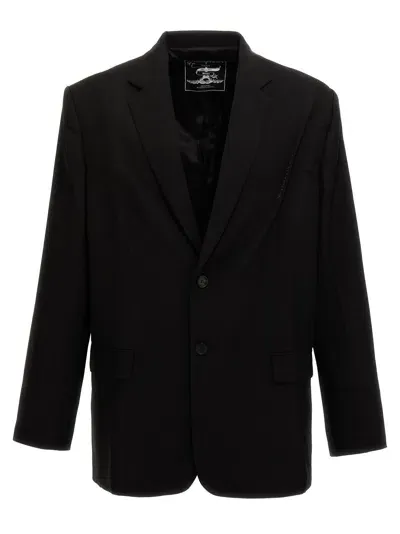 Y/project Pinched Logo Blazer And Suits In Black