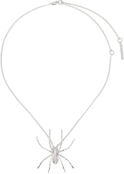 Y/project Silver Spider Pendant Necklace In Shiny Silver