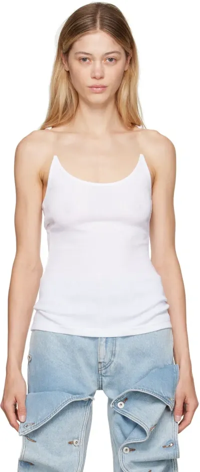 Y/project White Invisible Strap Tank Top In Optic White