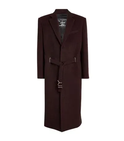 Y/project Wool-blend Y Belt Overcoat In Brown