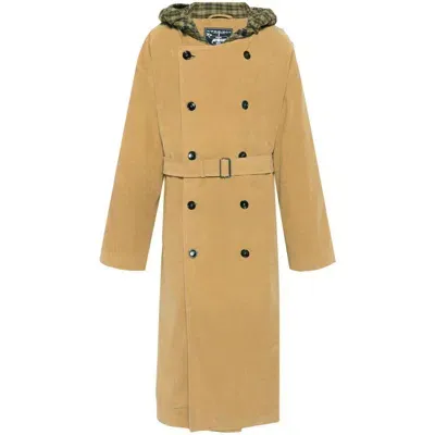 Y/project In Pelle\n\nlong Trench Coat With Hood In Yellow