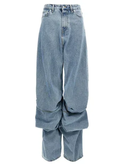 Y/project Evergreen Draped Cuff Jeans In Blue