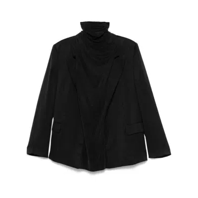 Y/project Charcoal Cupro Oversize Blazer In Black