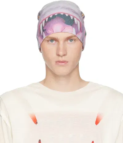 Yaku Gray Bug-eyed Creep Beanie In Multi