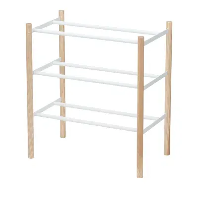 Yamazaki Expandable 3-tier Shoe Rack In White