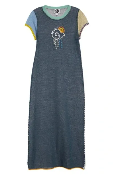 Yanyan Netty Cloud Knit Organic Cotton Blend Maxi Dress In Midnight