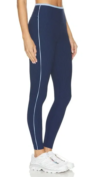 Year Of Ours Ribbed Track Legging In Navy & Baby Blue