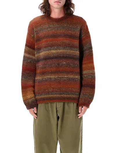 Ymc You Must Create Stripes Mohair Sweater In Brown