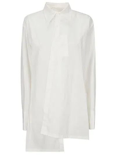 Yohji Yamamoto Asymmetric Buttoned Blouse In White