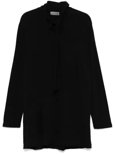 Yohji Yamamoto Asymmetric-design Polo Shirt In Black