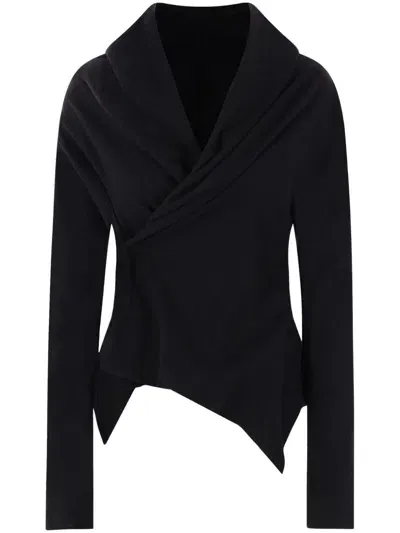 Yohji Yamamoto Asymmetric Wool Jacket In Black