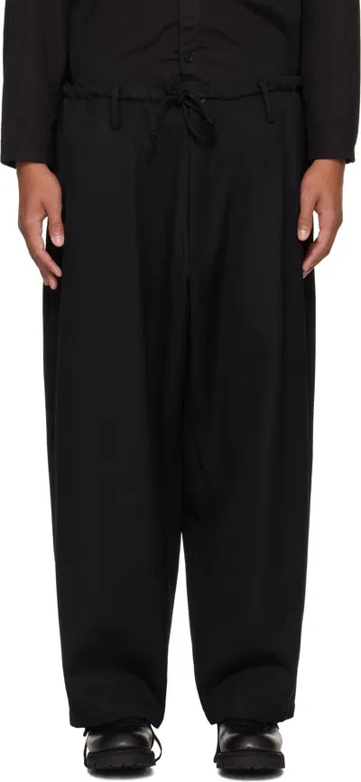 Yohji Yamamoto Black Army Gabardine Waste String Trousers In 1 Black