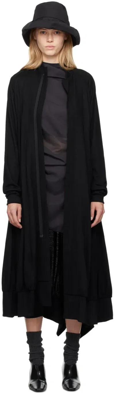 Yohji Yamamoto Asymmetric Midi Dress In Black