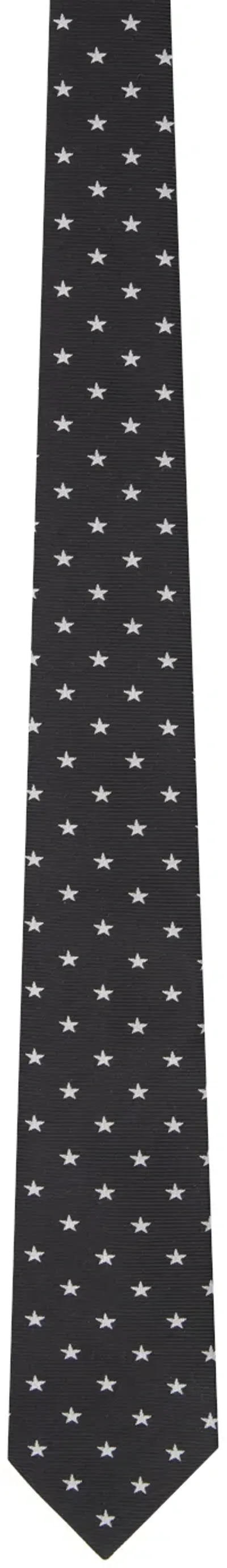 Yohji Yamamoto Black Star Pattern Jq Derby Tie In 3 Black