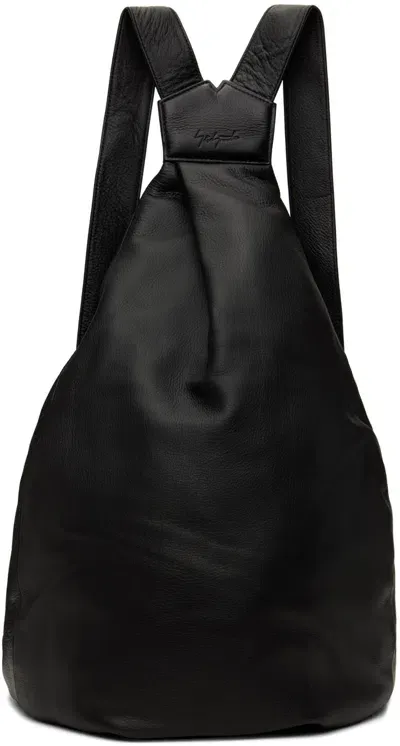 Yohji Yamamoto Black Y Discord Leather Backpack In 1 Black