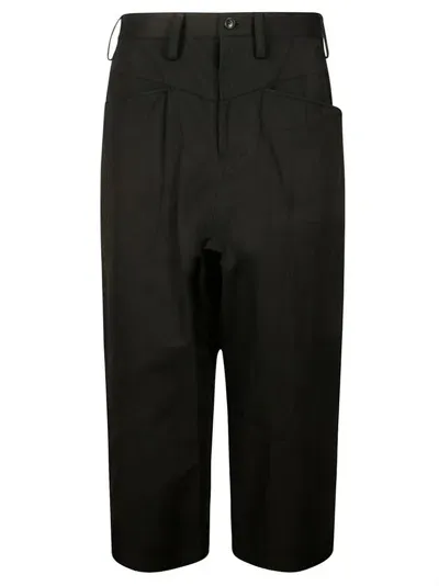 Yohji Yamamoto Button Detailed Tapered Pants In Black