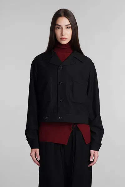 Yohji Yamamoto Casual Jacket In Black Rayon