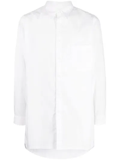 Yohji Yamamoto Longline Button-up Shirt In Weiss