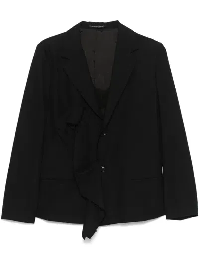 Yohji Yamamoto Distressed Blazer In Black