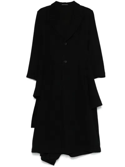 Yohji Yamamoto Draped Coat In Black