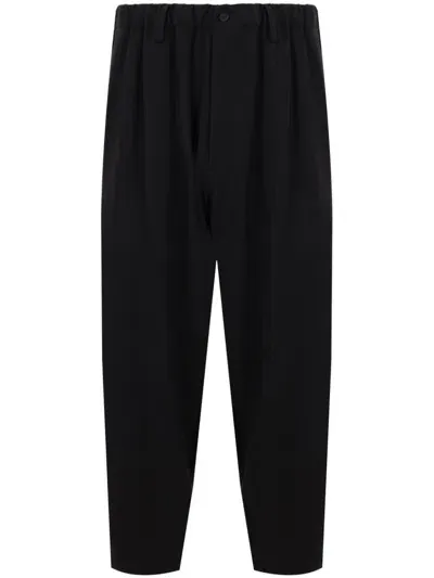 Yohji Yamamoto Elasticated-waist Trousers In Black