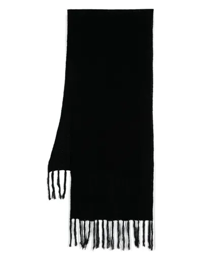 Yohji Yamamoto Fringed Scarf In Black